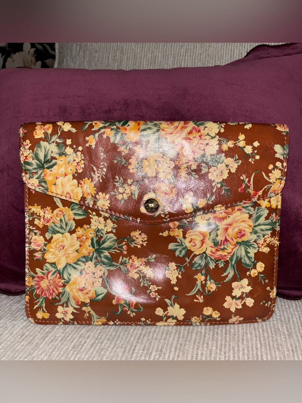 Patricia Nash Vintage Botanical Garden Leather iPad Mini Envelope Clutch Case